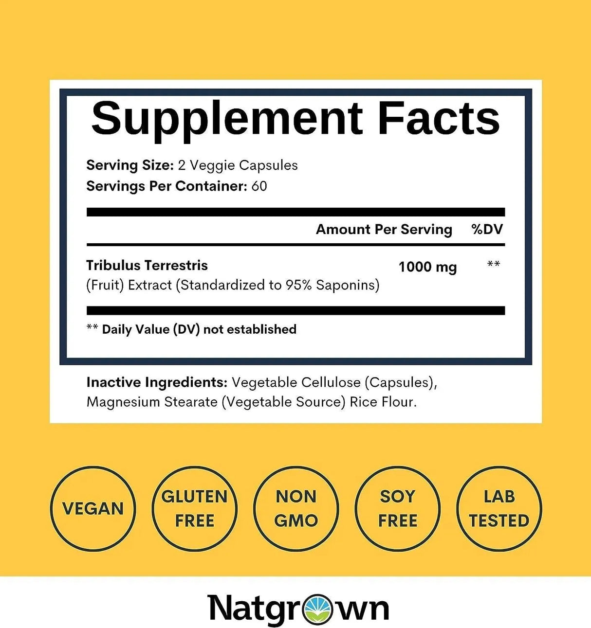 NATGROWN - Natgrown Tribulus Terrestris for Men 1000Mg. 120 Capsulas - The Red Vitamin MX - Suplementos Alimenticios - {{ shop.shopifyCountryName }}