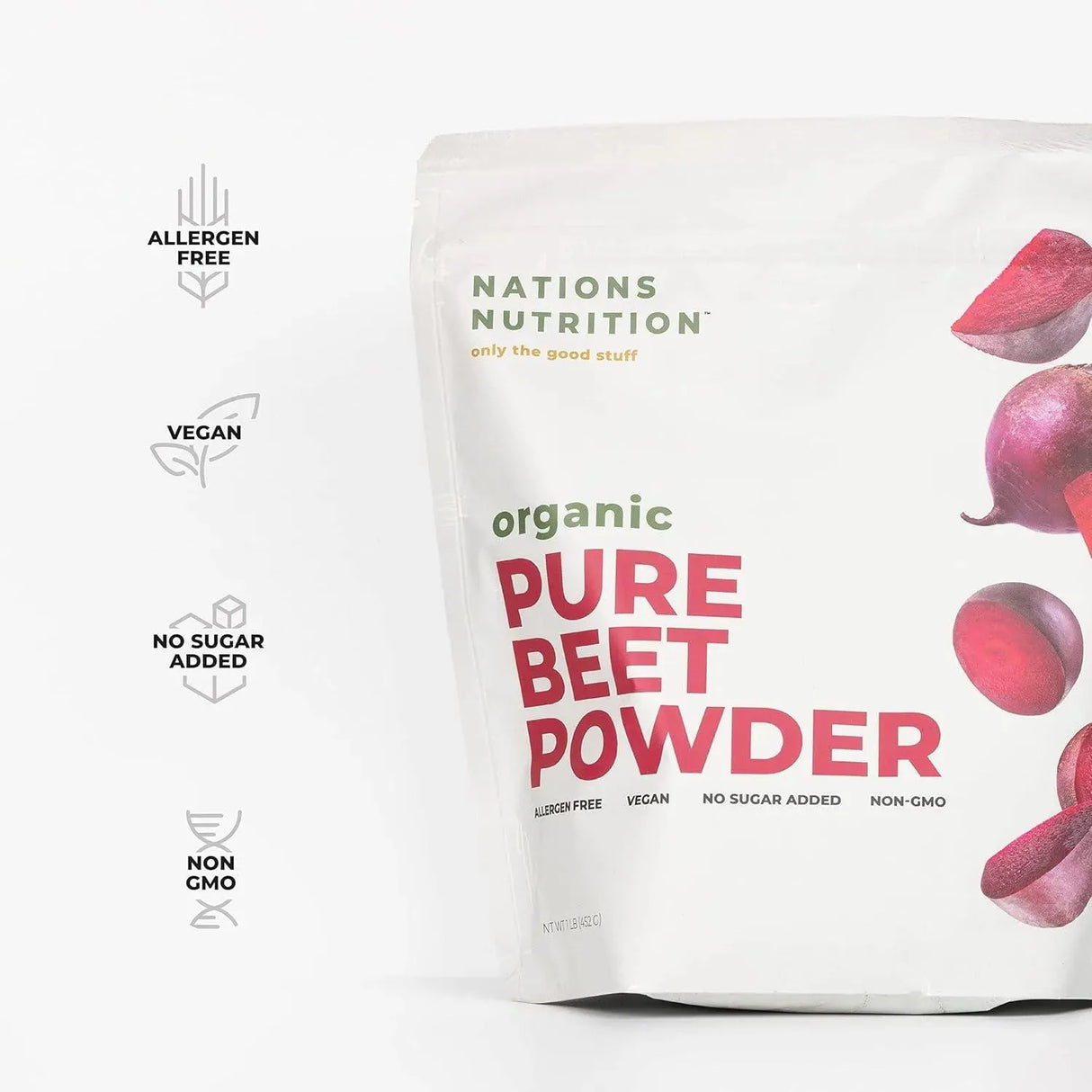 NATIONS NUTRITION - Nations Nutrition Pure Beet Root Powder Organic 452Gr. - The Red Vitamin MX - Suplementos Alimenticios - {{ shop.shopifyCountryName }}