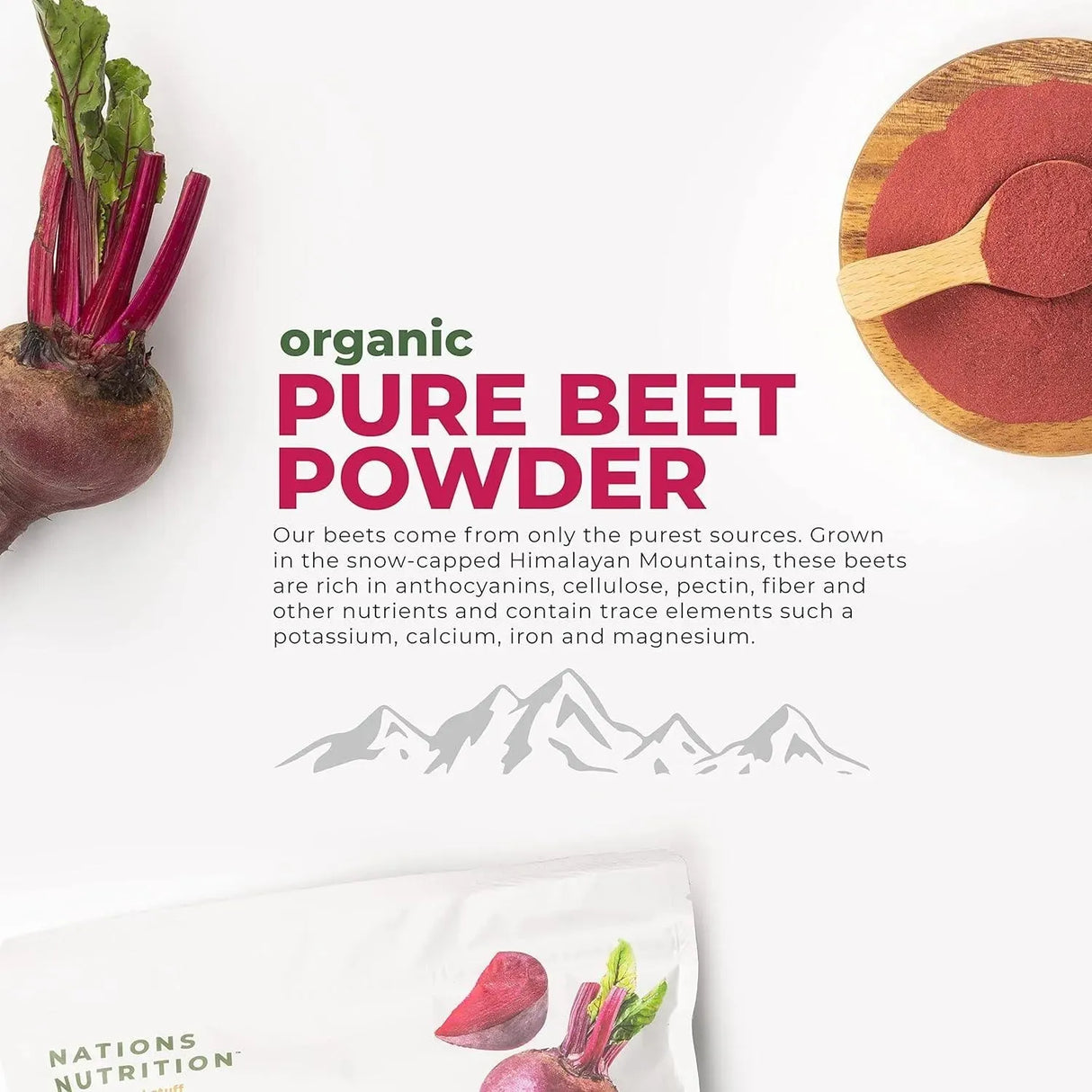 NATIONS NUTRITION - Nations Nutrition Pure Beet Root Powder Organic 452Gr. - The Red Vitamin MX - Suplementos Alimenticios - {{ shop.shopifyCountryName }}
