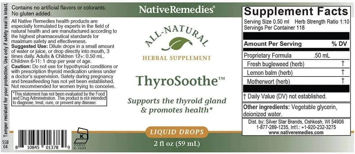 NATIVE REMEDIES - Native Remedies ThyroSoothe 59Ml. - The Red Vitamin MX - Suplementos Alimenticios - {{ shop.shopifyCountryName }}