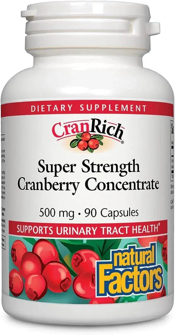 NATURAL FACTORS - CranRich by Natural Factors Super Strength Cranberry 90 Capsulas - The Red Vitamin MX - Suplementos Alimenticios - {{ shop.shopifyCountryName }}