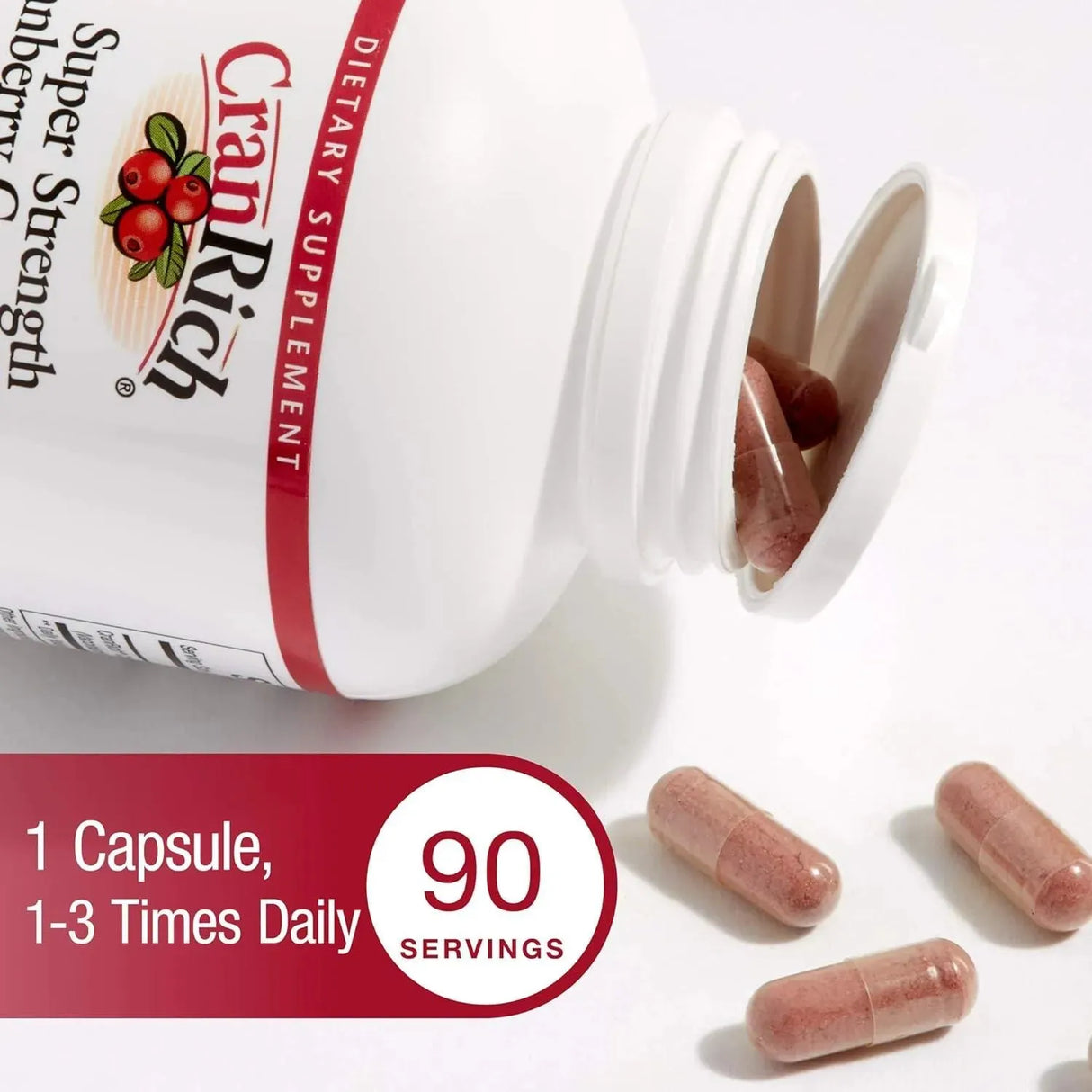 NATURAL FACTORS - CranRich by Natural Factors Super Strength Cranberry 90 Capsulas - The Red Vitamin MX - Suplementos Alimenticios - {{ shop.shopifyCountryName }}