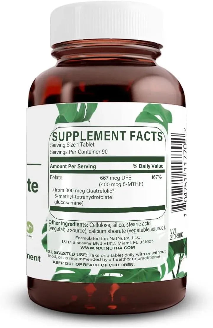 NATURAL NUTRA - Natural Nutra Active Methyl Folate 90 Tabletas - The Red Vitamin MX - Suplementos Alimenticios - {{ shop.shopifyCountryName }}