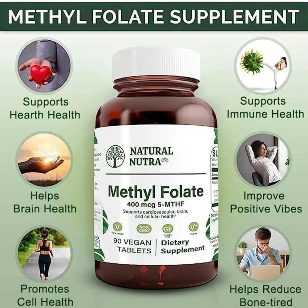 NATURAL NUTRA - Natural Nutra Active Methyl Folate 90 Tabletas - The Red Vitamin MX - Suplementos Alimenticios - {{ shop.shopifyCountryName }}