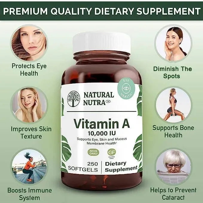 NATURAL NUTRA - Natural Nutra Vitamin A 10,000 IU 250 Capsulas Blandas - The Red Vitamin MX - Suplementos Alimenticios - {{ shop.shopifyCountryName }}