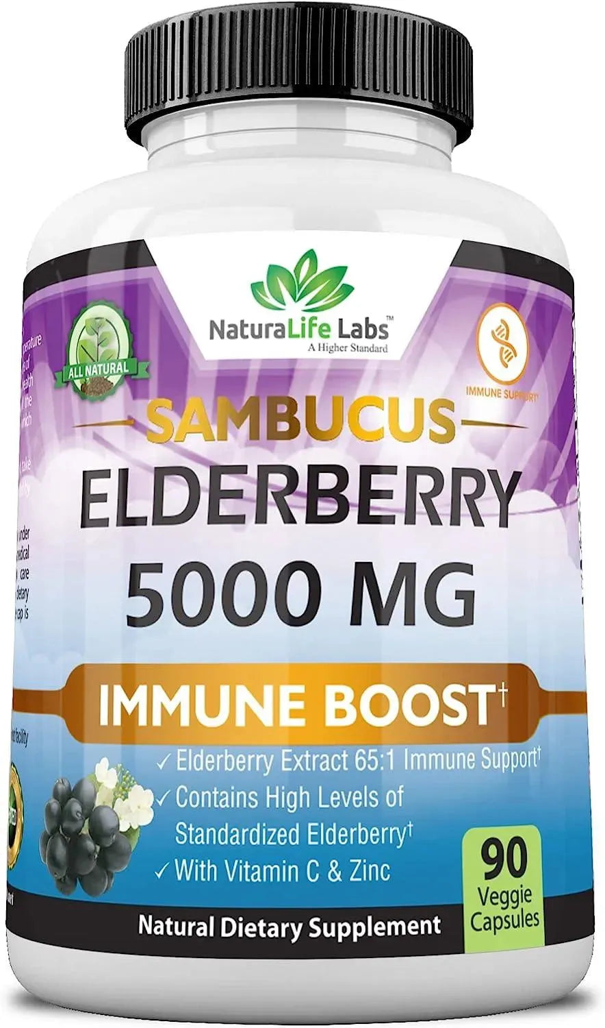 NATURALIFE LABS - NaturaLife Labs Sambucus Elderberry 5,000Mg. 90 Capsulas - The Red Vitamin MX - Suplementos Alimenticios - {{ shop.shopifyCountryName }}