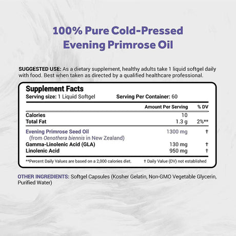 NATURALIS - Naturalis Evening Primrose Oil 1300Mg. 60 Capsulas Blandas - The Red Vitamin MX - Suplementos Alimenticios - {{ shop.shopifyCountryName }}