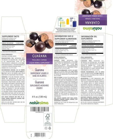 NATURALMA - Naturalma Guarana Tincture 4 Fl.Oz. - The Red Vitamin MX - Suplementos Alimenticios - {{ shop.shopifyCountryName }}