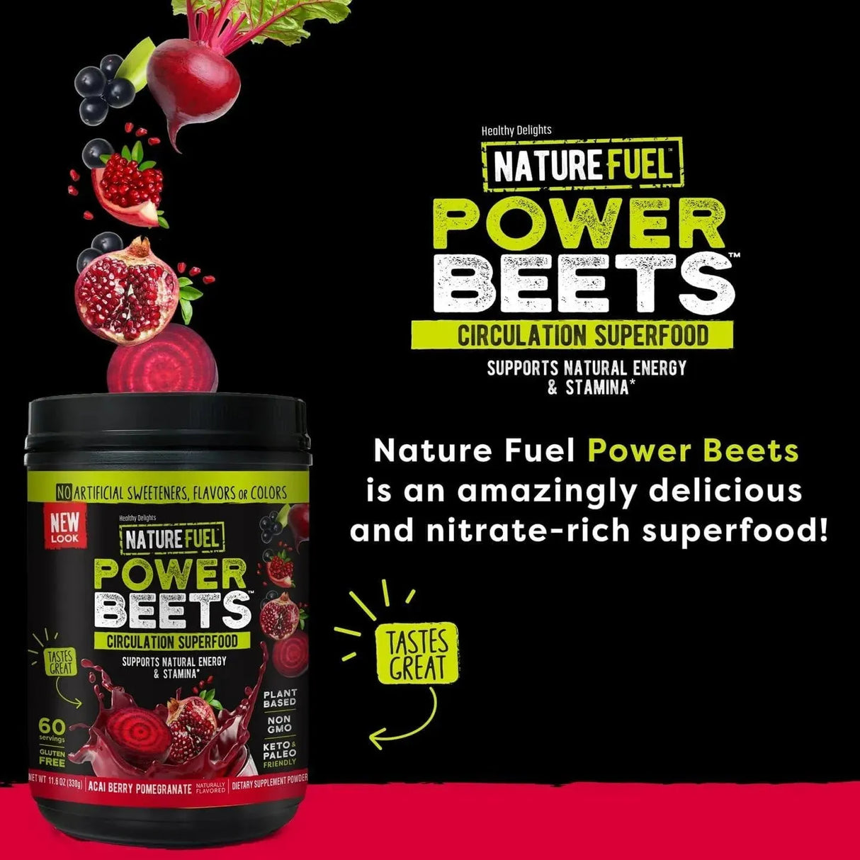 NATURE FUEL - Nature Fuel Power Beets Powder 330Gr. - The Red Vitamin MX - Suplementos Alimenticios - {{ shop.shopifyCountryName }}