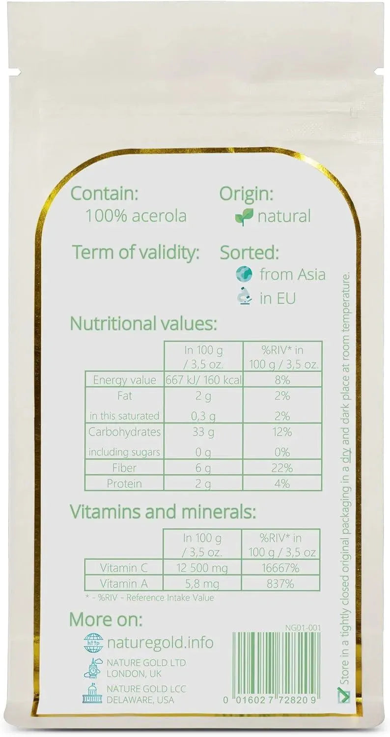 NATURE GOLD - Nature Gold Acerola Powder 250Gr. - The Red Vitamin MX - Suplementos Alimenticios - {{ shop.shopifyCountryName }}