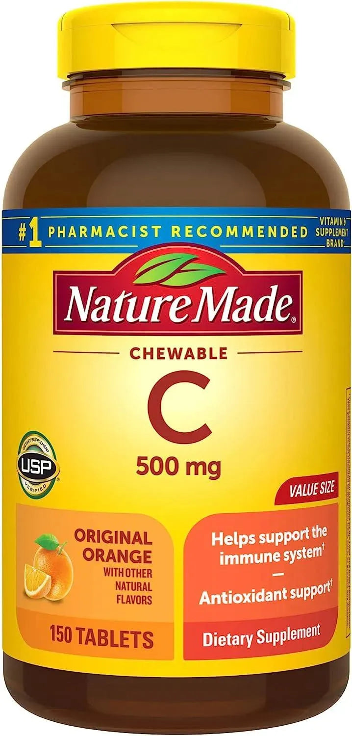 NATURE MADE - Nature Made Chewable Vitamin C 500Mg. 150 Tabletas - The Red Vitamin MX - Suplementos Alimenticios - {{ shop.shopifyCountryName }}