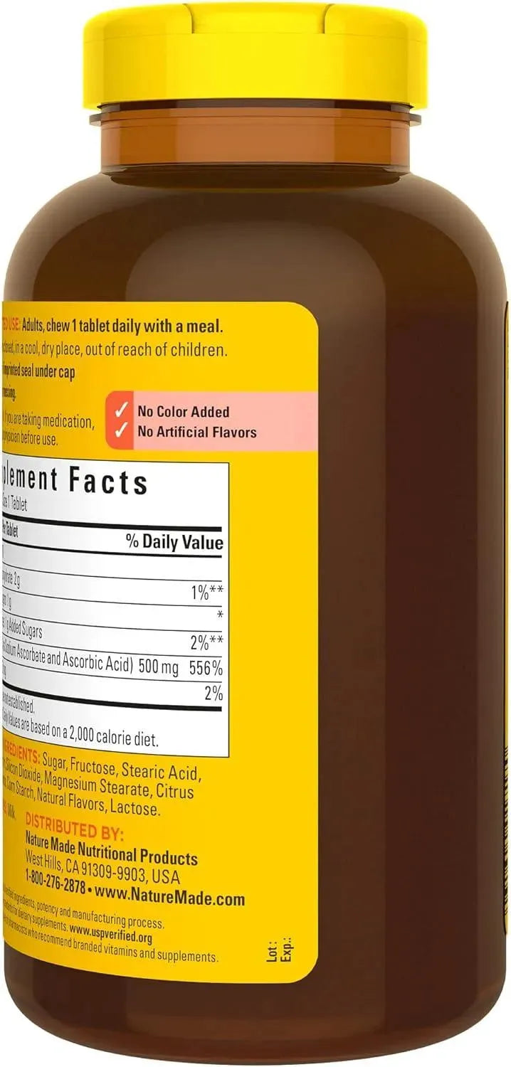 NATURE MADE - Nature Made Chewable Vitamin C 500Mg. 150 Tabletas - The Red Vitamin MX - Suplementos Alimenticios - {{ shop.shopifyCountryName }}