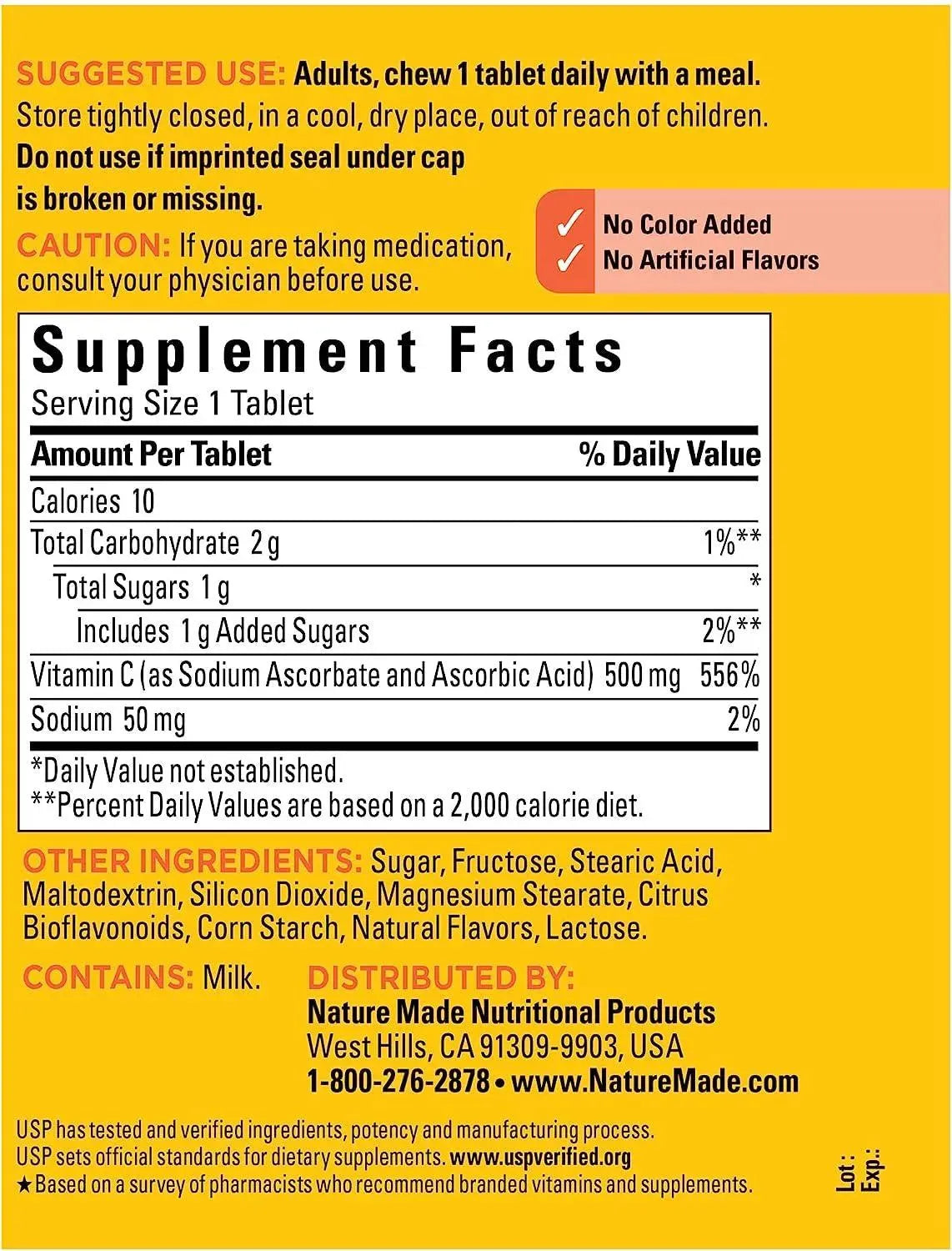 NATURE MADE - Nature Made Chewable Vitamin C 500Mg. 150 Tabletas - The Red Vitamin MX - Suplementos Alimenticios - {{ shop.shopifyCountryName }}