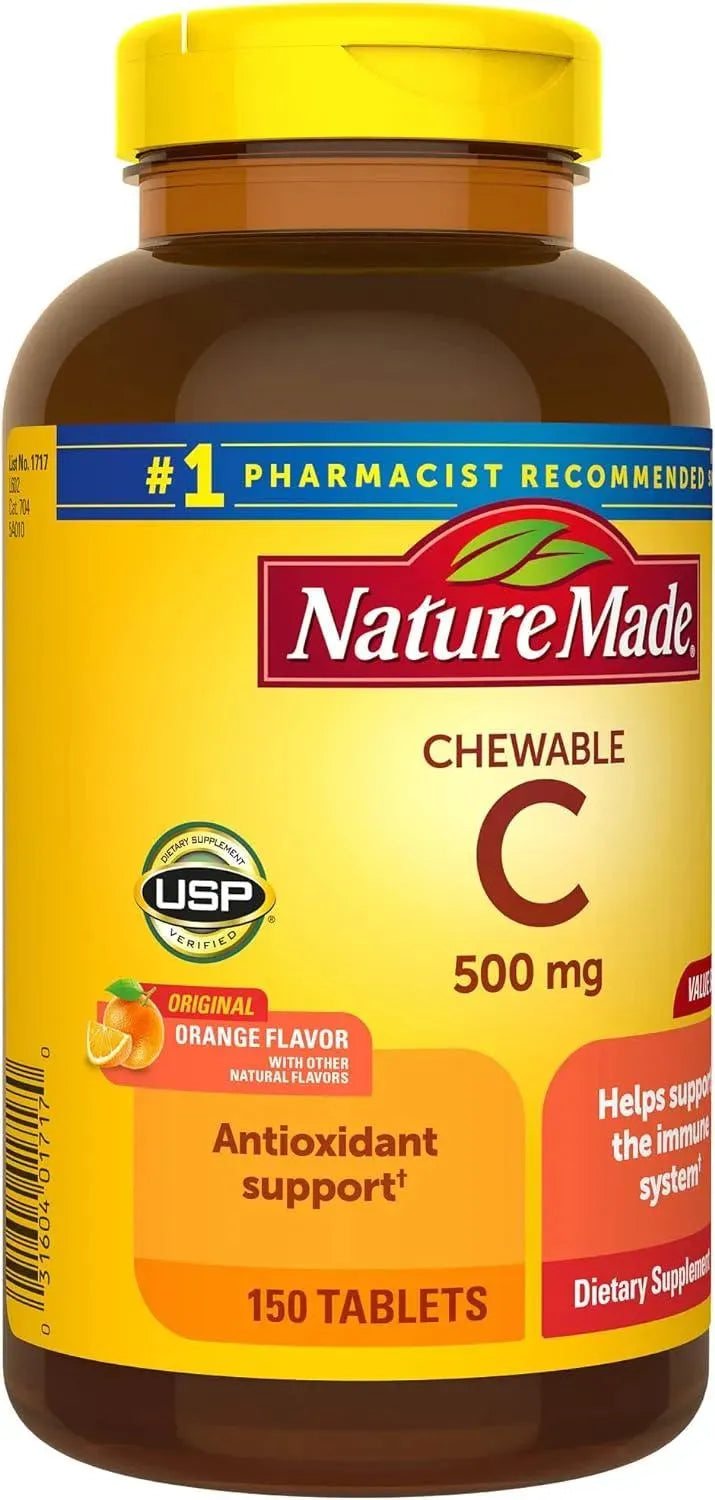 NATURE MADE - Nature Made Chewable Vitamin C 500Mg. 150 Tabletas - The Red Vitamin MX - Suplementos Alimenticios - {{ shop.shopifyCountryName }}