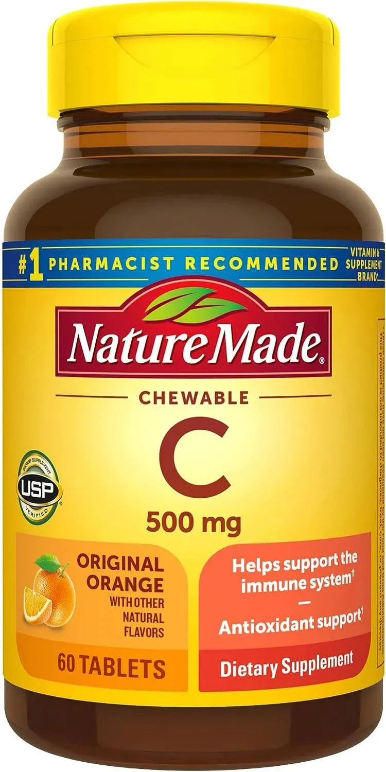 NATURE MADE - Nature Made Chewable Vitamin C 500Mg. 60 Tabletas - The Red Vitamin MX - Suplementos Alimenticios - {{ shop.shopifyCountryName }}