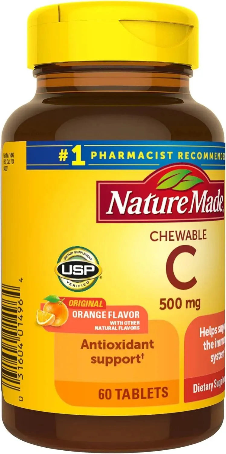 NATURE MADE - Nature Made Chewable Vitamin C 500Mg. 60 Tabletas - The Red Vitamin MX - Suplementos Alimenticios - {{ shop.shopifyCountryName }}