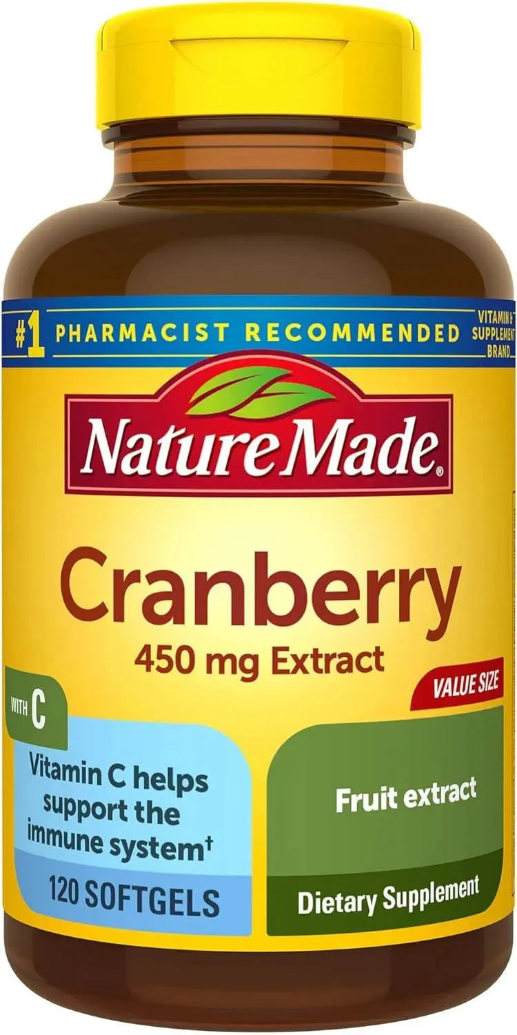 NATURE MADE - Nature Made Cranberry with Vitamin C 120 Capsulas Blandas - The Red Vitamin MX - Suplementos Alimenticios - {{ shop.shopifyCountryName }}