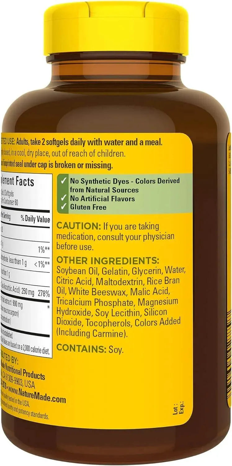 NATURE MADE - Nature Made Cranberry with Vitamin C 120 Capsulas Blandas - The Red Vitamin MX - Suplementos Alimenticios - {{ shop.shopifyCountryName }}