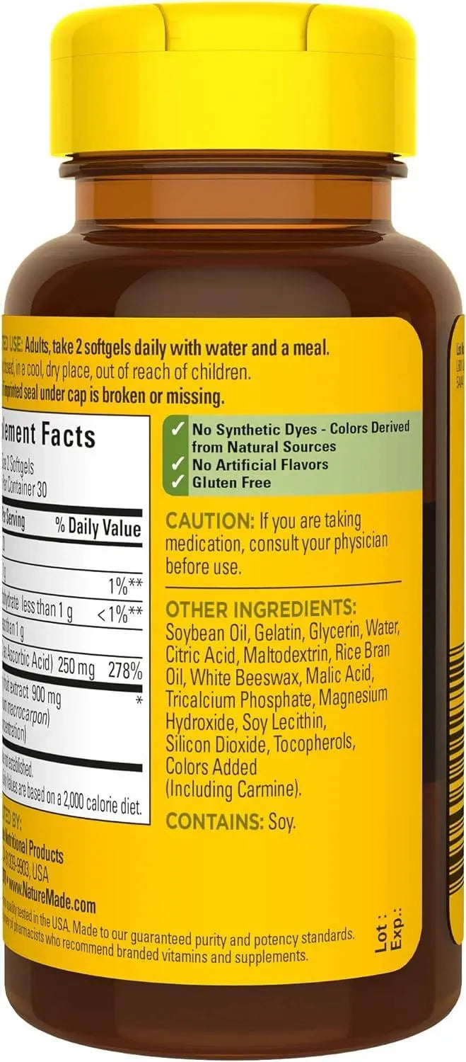 NATURE MADE - Nature Made Cranberry with Vitamin C 60 Capsulas Blandas - The Red Vitamin MX - Suplementos Alimenticios - {{ shop.shopifyCountryName }}