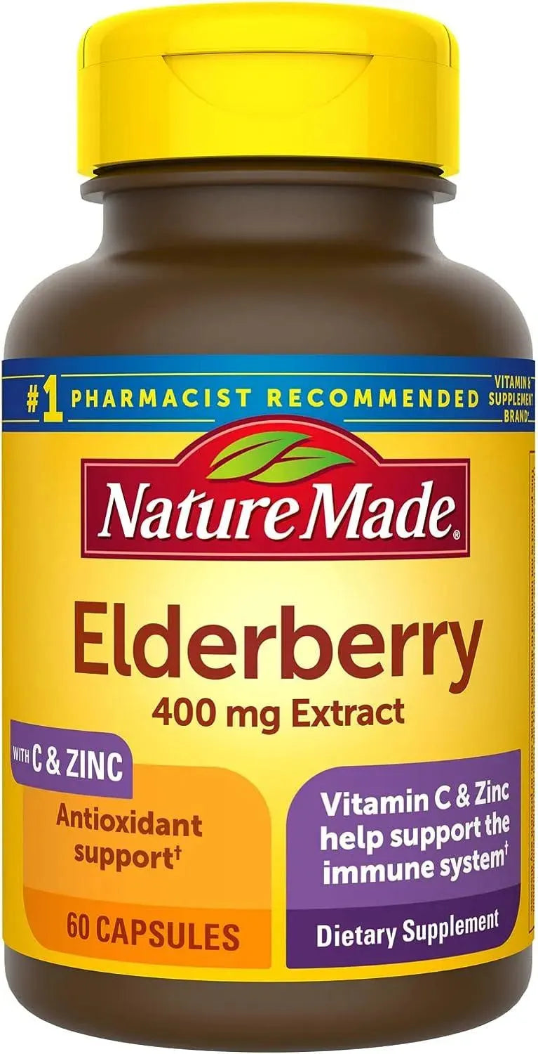 NATURE MADE - Nature Made Elderberry 400Mg. 60 Capsulas - The Red Vitamin MX - Suplementos Alimenticios - {{ shop.shopifyCountryName }}