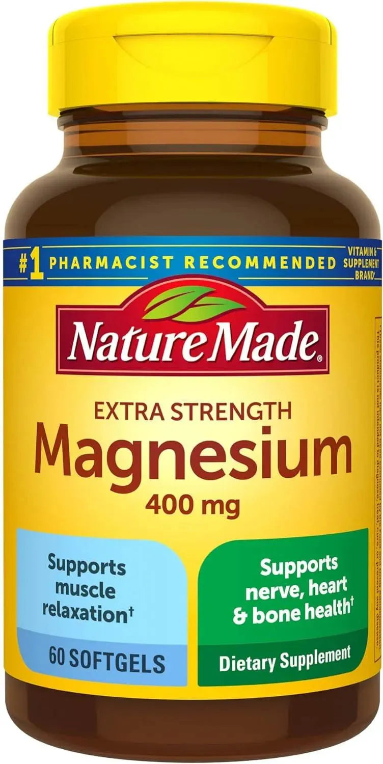 NATURE MADE - Nature Made Extra Strength Magnesium Oxide 400Mg. 60 Capsulas Blandas - The Red Vitamin MX - Suplementos Alimenticios - {{ shop.shopifyCountryName }}