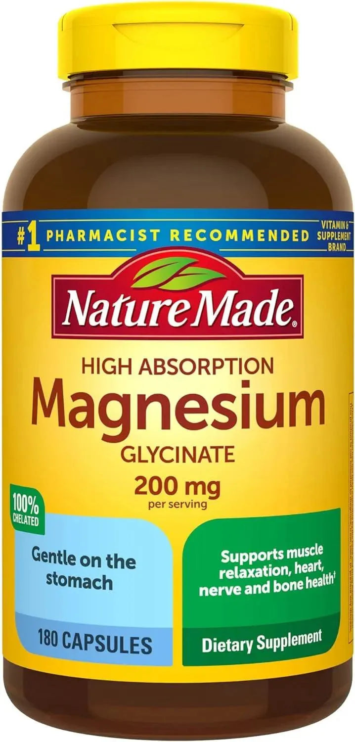 NATURE MADE - Nature Made Magnesium Glycinate 200Mg. 180 Capsulas - The Red Vitamin MX - Suplementos Alimenticios - {{ shop.shopifyCountryName }}