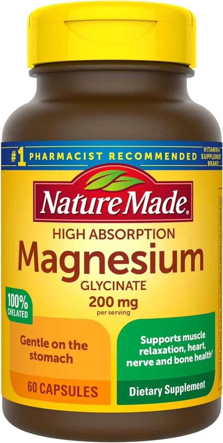 NATURE MADE - Nature Made Magnesium Glycinate 200Mg. 60 Capsulas - The Red Vitamin MX - Suplementos Alimenticios - {{ shop.shopifyCountryName }}