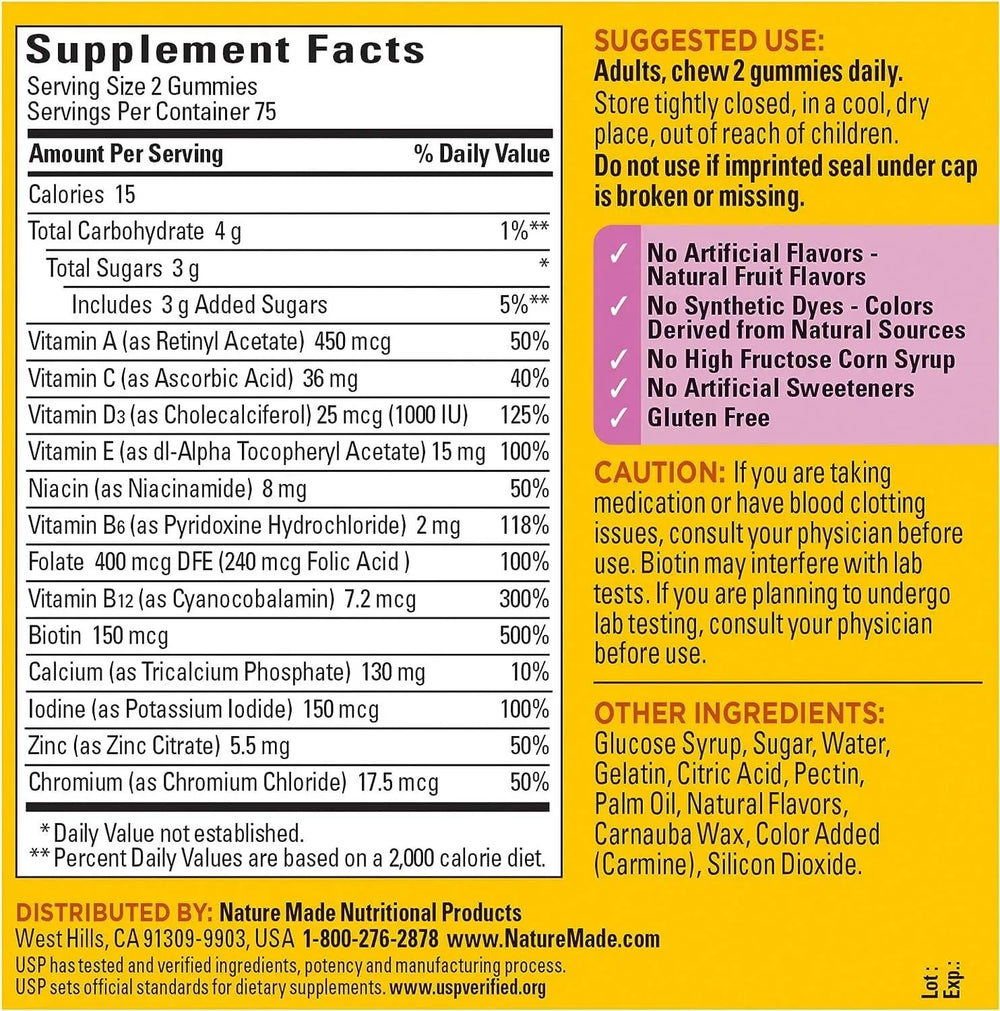 NATURE MADE - Nature Made Multivitamin For Her 150 Gomitas - The Red Vitamin MX - Suplementos Alimenticios - {{ shop.shopifyCountryName }}