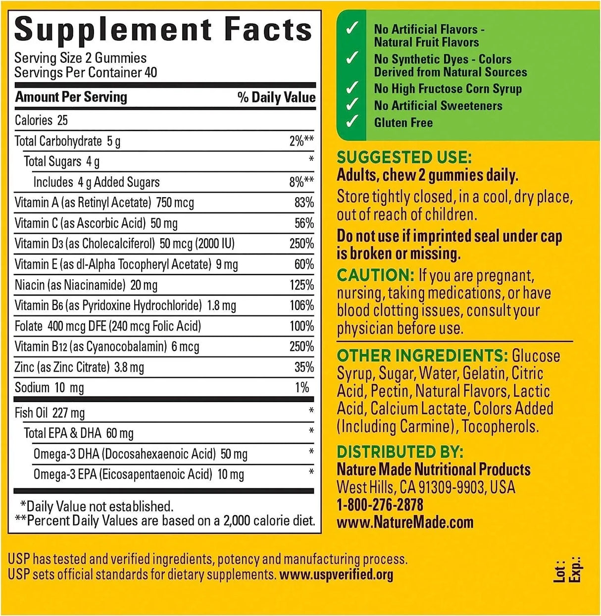 NATURE MADE - Nature Made Multivitamin + Omega-3 80 Gomitas - The Red Vitamin MX - Suplementos Alimenticios - {{ shop.shopifyCountryName }}