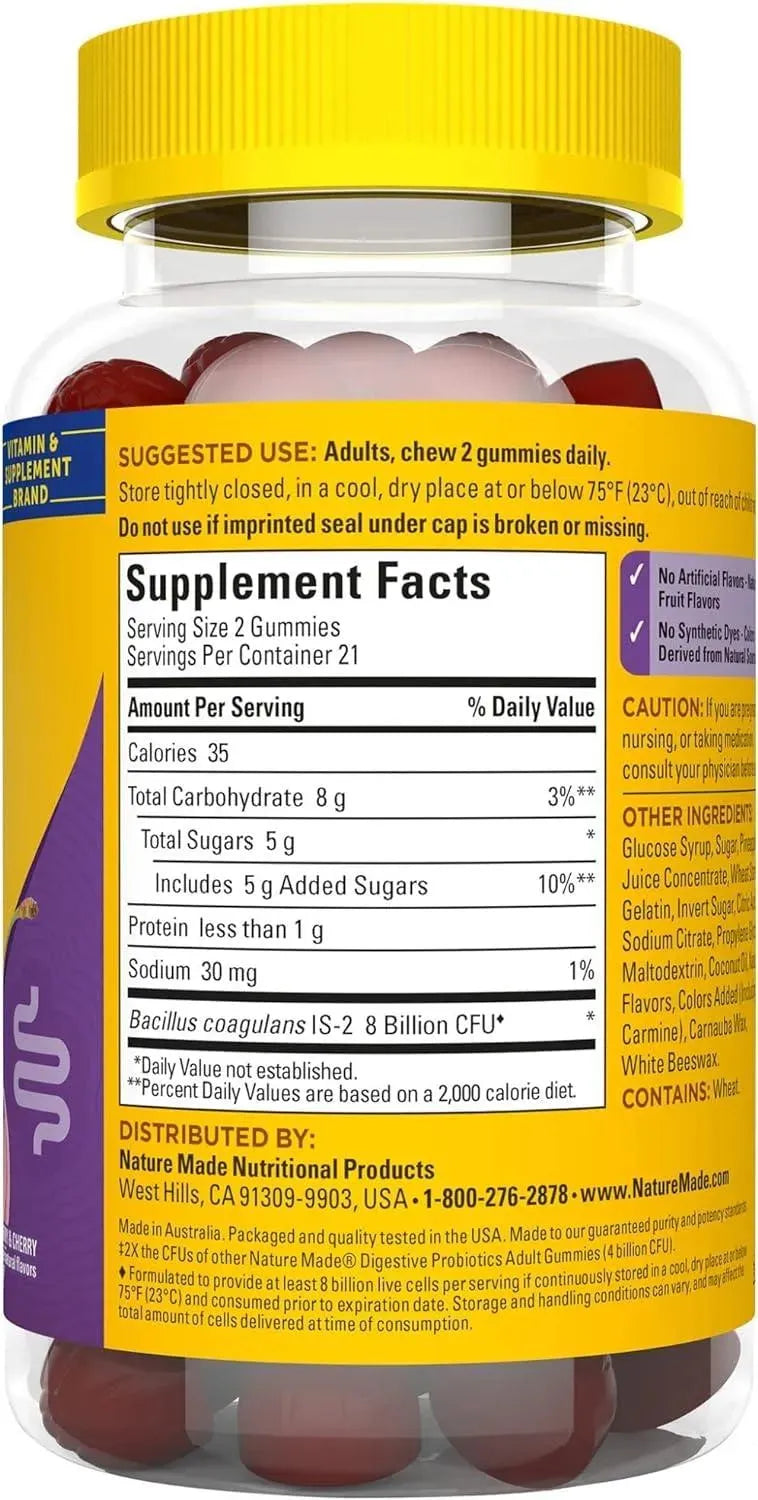 NATURE MADE - Nature Made Ultra Strength Digestive Probiotics 42 Gomitas - The Red Vitamin MX - Suplementos Alimenticios - {{ shop.shopifyCountryName }}