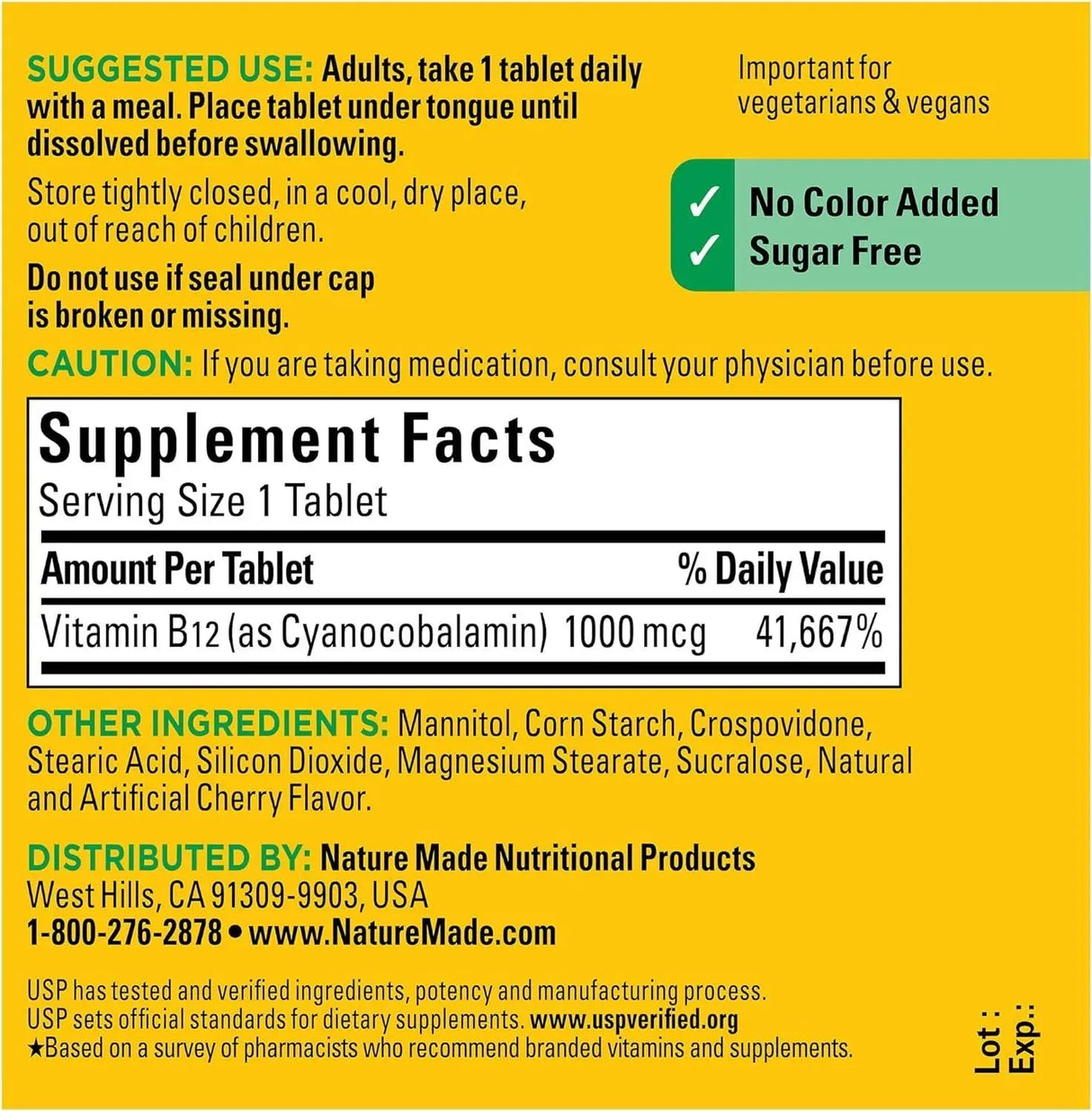 NATURE MADE - Nature Made Vitamin B12 1000mcg Fast Dissolve 150 Tabletas - The Red Vitamin MX - Suplementos Alimenticios - {{ shop.shopifyCountryName }}