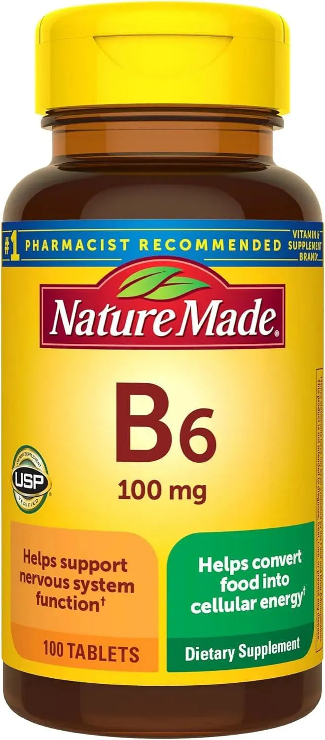 NATURE MADE - Nature Made Vitamin B6 100Mg. 100 Tabletas - The Red Vitamin MX - Suplementos Alimenticios - {{ shop.shopifyCountryName }}