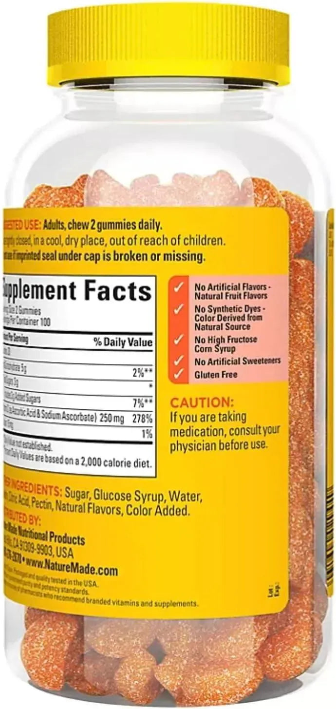 NATURE MADE - Nature Made Vitamin C 250Mg. Gummies 200 Gomitas - The Red Vitamin MX - Suplementos Alimenticios - {{ shop.shopifyCountryName }}