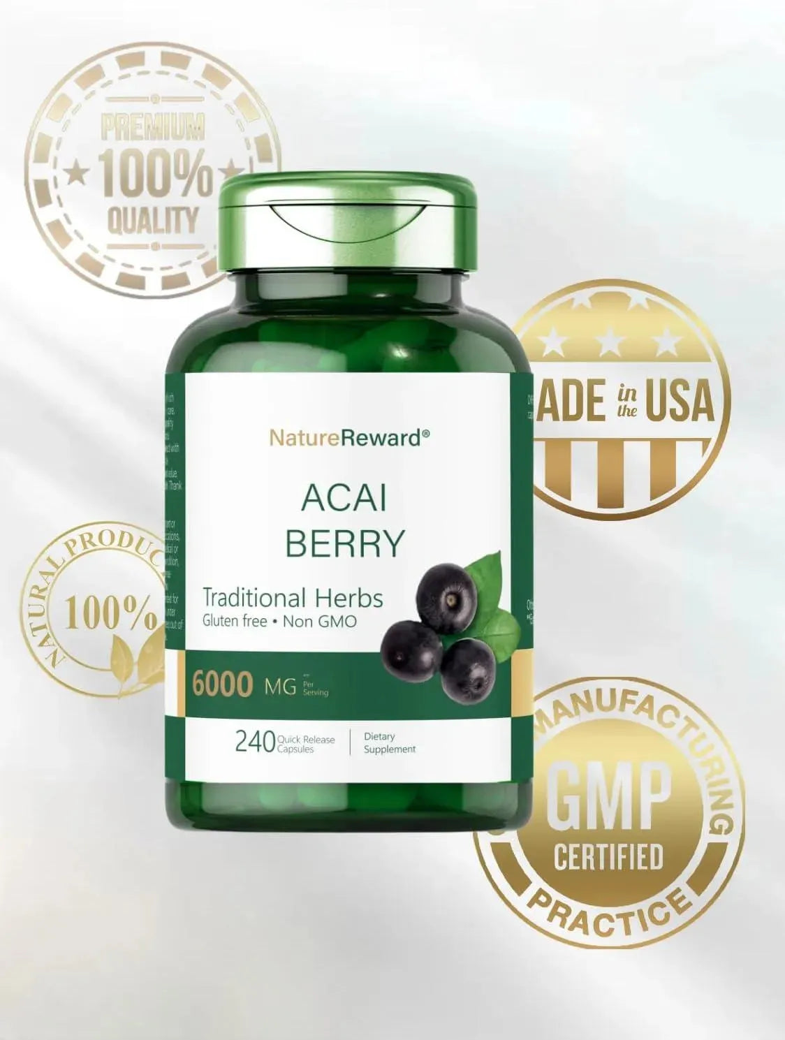 NATURE REWARD - Nature Reward Acai Berry Extract 6000Mg. 240 Capsulas - The Red Vitamin MX - Suplementos Alimenticios - {{ shop.shopifyCountryName }}