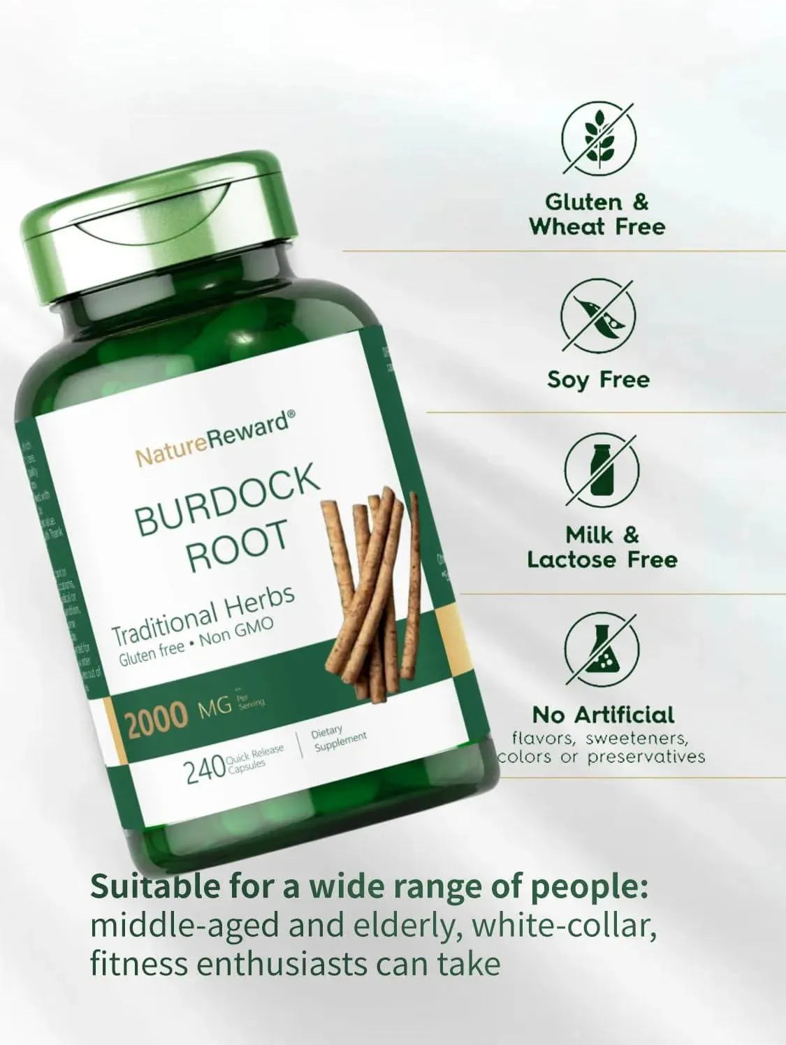 NATURE REWARD - Nature Reward Burdock Root 1000Mg. 240 Capsulas - The Red Vitamin MX - Suplementos Alimenticios - {{ shop.shopifyCountryName }}