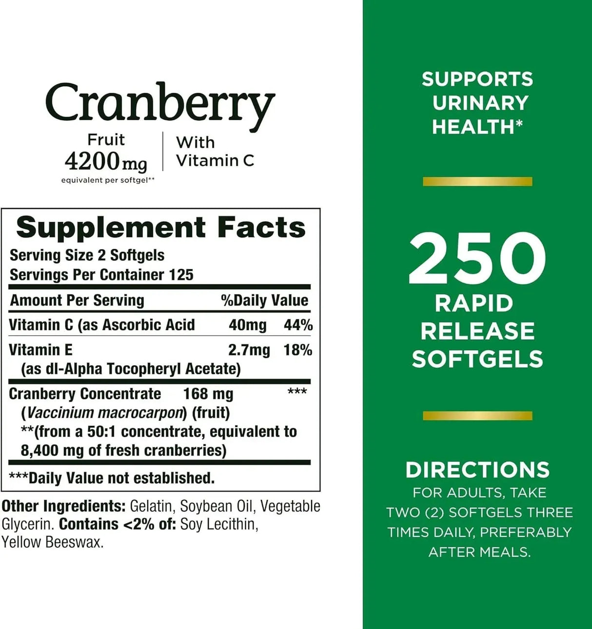 NATURE'S BOUNTY - Nature's Bounty Cranberry 4200Mg. With Vitamin C 250 Capsulas Blandas - The Red Vitamin MX - Suplementos Alimenticios - {{ shop.shopifyCountryName }}