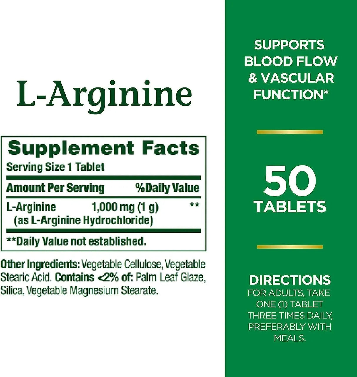 NATURE'S BOUNTY - Nature's Bounty L-Arginine 1000Mg. 50 Tabletas - The Red Vitamin MX - Suplementos Alimenticios - {{ shop.shopifyCountryName }}