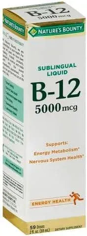 NATURE'S BOUNTY - Nature's Bounty Vitamin B12 5000mcg 59Ml. - The Red Vitamin MX - Suplementos Alimenticios - {{ shop.shopifyCountryName }}