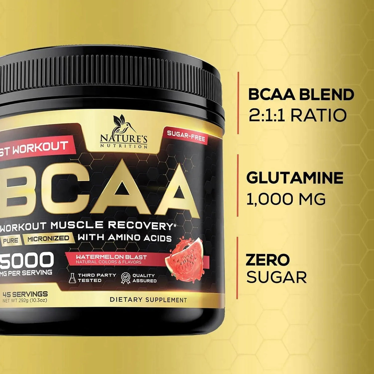 NATURE'S NUTRITION - Nature's Nutrition BCAA Powder Watermelon 45 Servicios 292Gr. - The Red Vitamin MX - Suplementos Alimenticios - {{ shop.shopifyCountryName }}