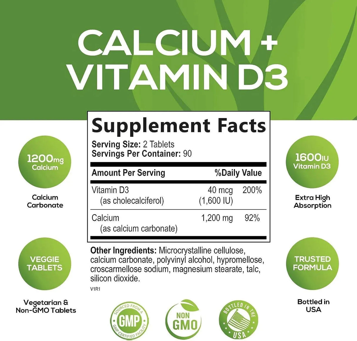 NATURE'S NUTRITION - Nature's Nutrition Calcium 1200Mg. Plus Vitamin D3 180 Tabletas - The Red Vitamin MX - Suplementos Alimenticios - {{ shop.shopifyCountryName }}