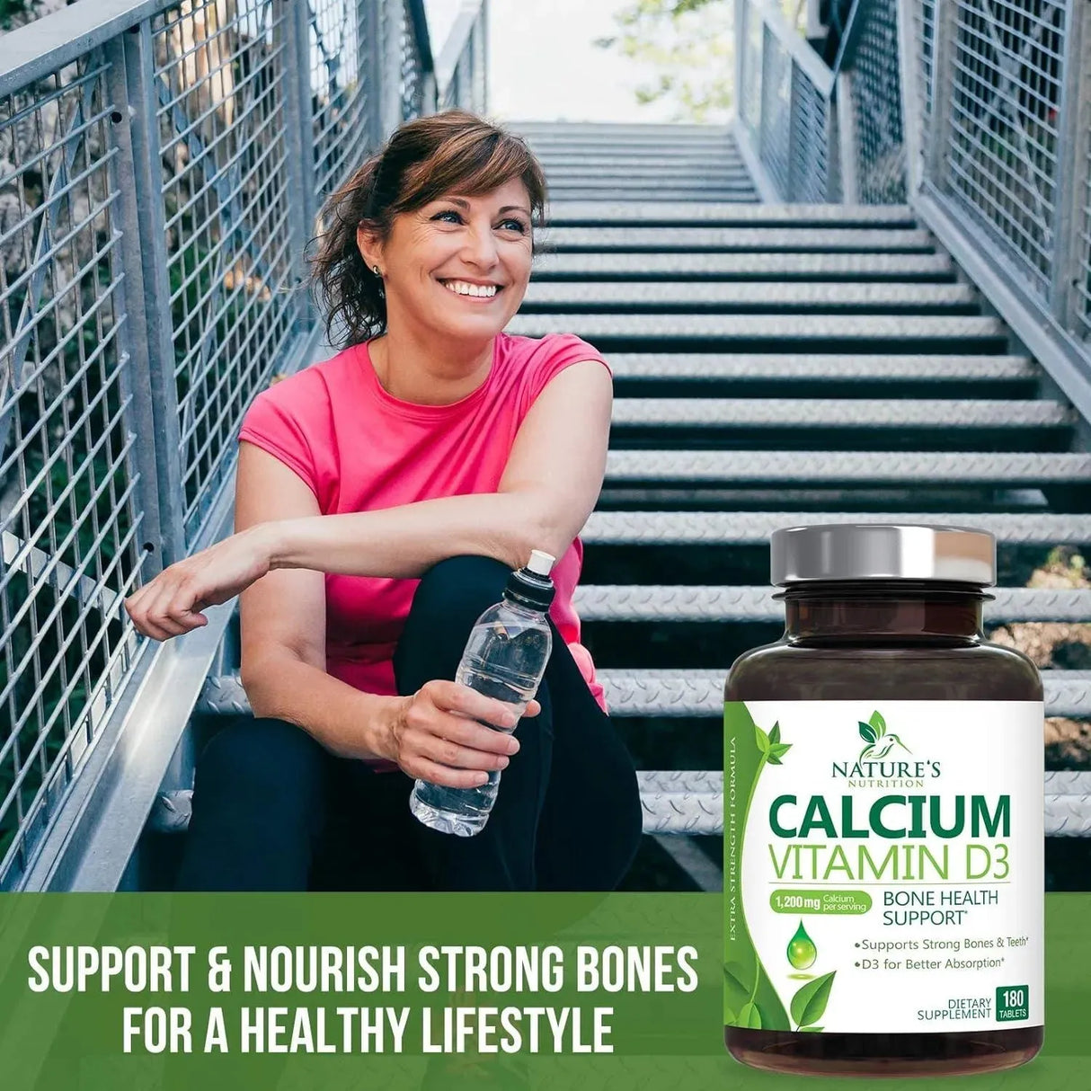 NATURE'S NUTRITION - Nature's Nutrition Calcium 1200Mg. Plus Vitamin D3 180 Tabletas - The Red Vitamin MX - Suplementos Alimenticios - {{ shop.shopifyCountryName }}