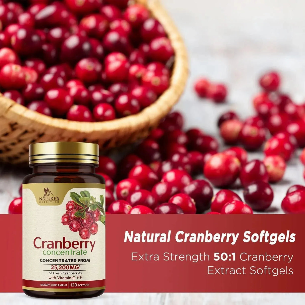 NATURE'S NUTRITION - Nature's Nutrition Cranberry Supplement 120 Capsulas Blandas - The Red Vitamin MX - Suplementos Alimenticios - {{ shop.shopifyCountryName }}
