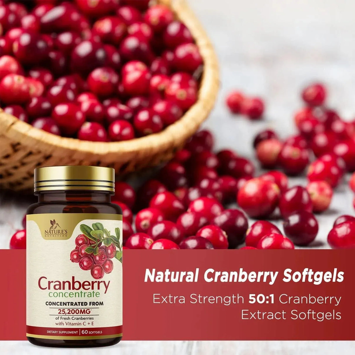 NATURE'S NUTRITION - Nature's Nutrition Cranberry Supplement 60 Capsulas Blandas - The Red Vitamin MX - Suplementos Alimenticios - {{ shop.shopifyCountryName }}