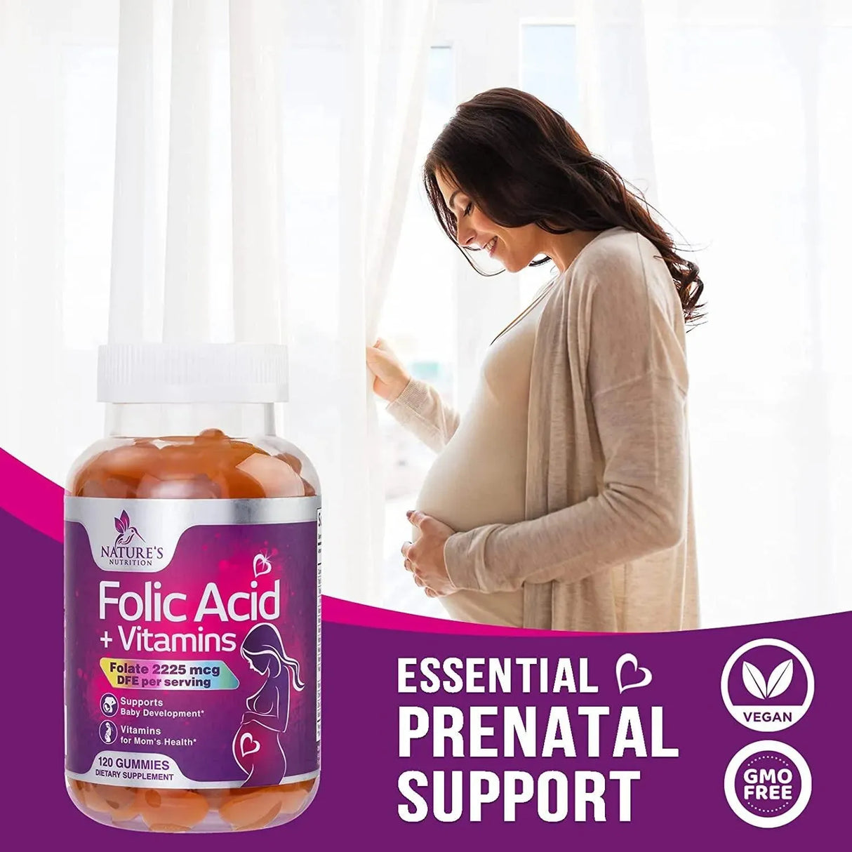 NATURE'S NUTRITION - Nature's Nutrition Folic Acid Prenatal Multivitamin 120 Gomitas - The Red Vitamin MX - Suplementos Alimenticios - {{ shop.shopifyCountryName }}