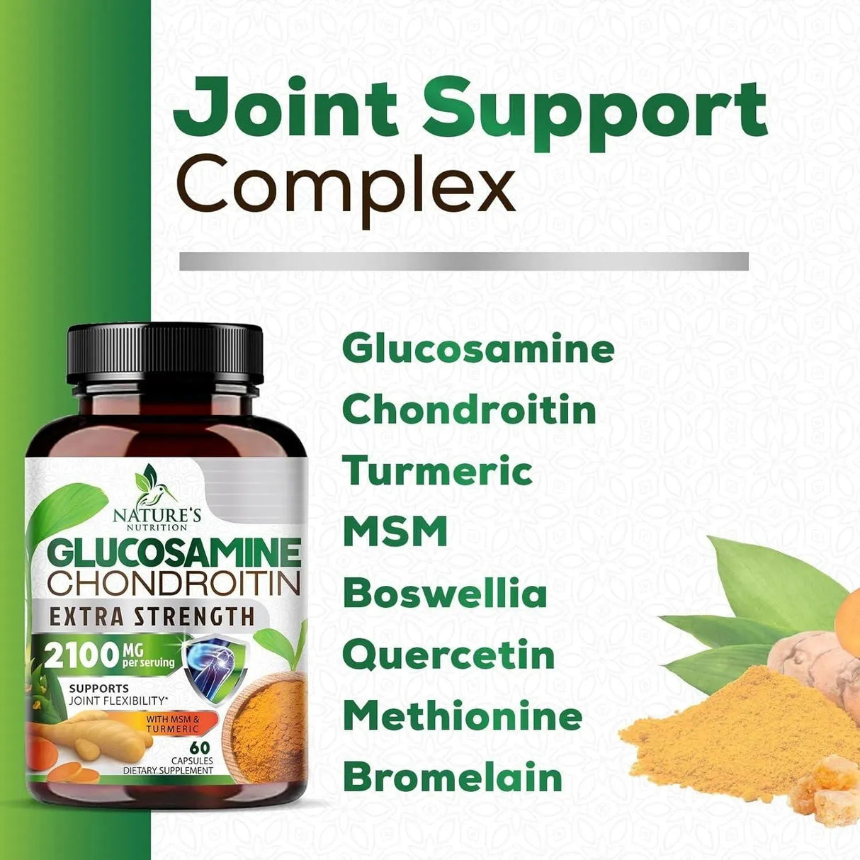 NATURE'S NUTRITION - Nature's Nutrition Glucosamine Chondroitin MSM Complex 60 Capsulas - The Red Vitamin MX - Suplementos Alimenticios - {{ shop.shopifyCountryName }}