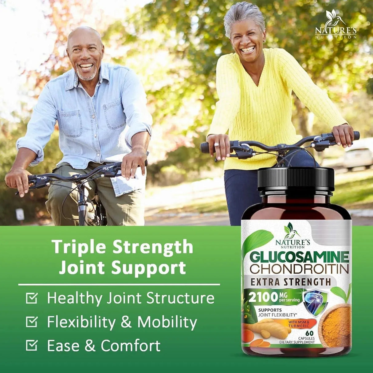 NATURE'S NUTRITION - Nature's Nutrition Glucosamine Chondroitin MSM Complex 60 Capsulas - The Red Vitamin MX - Suplementos Alimenticios - {{ shop.shopifyCountryName }}