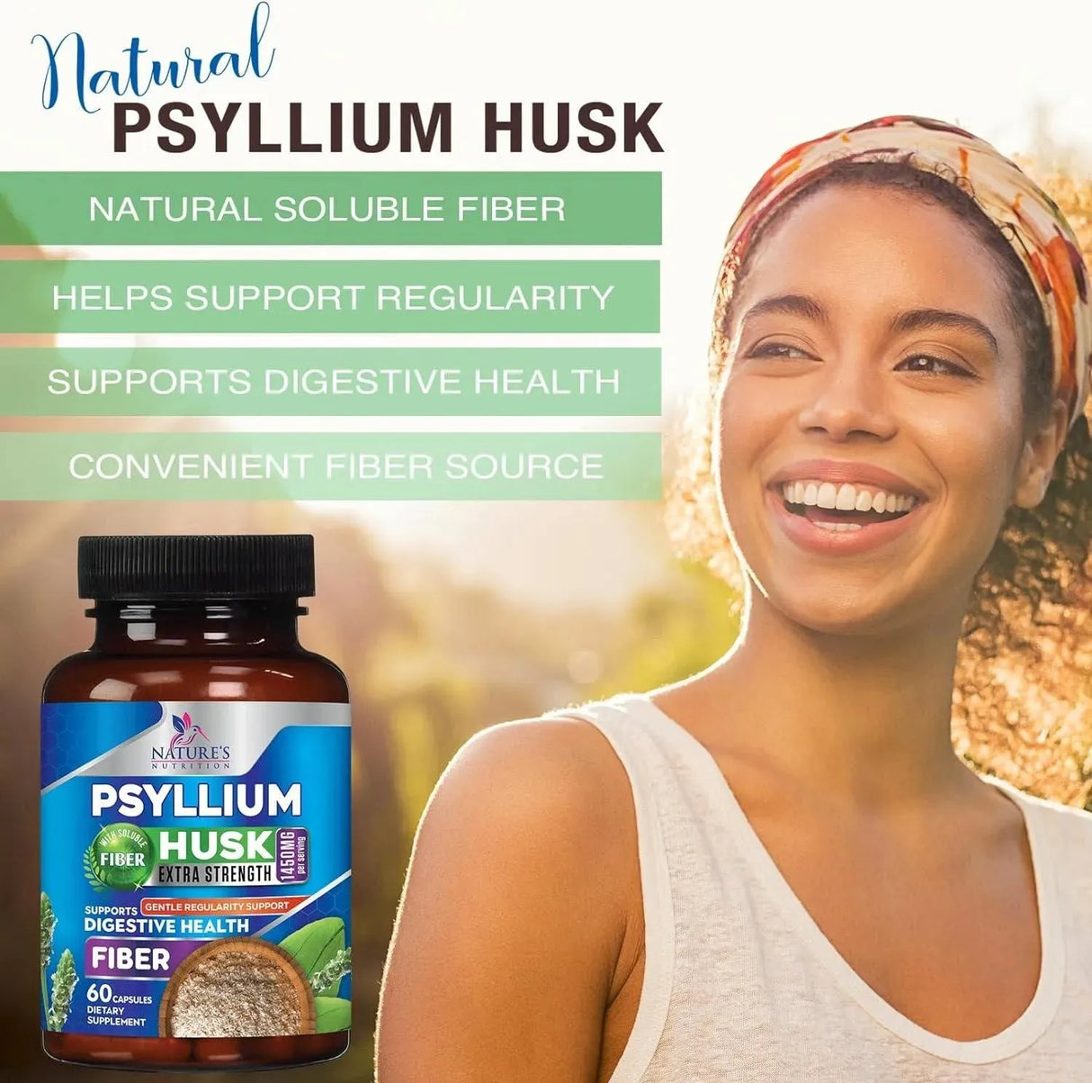 NATURE'S NUTRITION - Nature's Nutrition High Absorption Psyllium Husk 1450Mg. 60 Capsulas - The Red Vitamin MX - Suplementos Alimenticios - {{ shop.shopifyCountryName }}