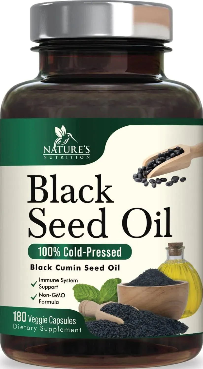 NATURE'S NUTRITION - Nature's Nutrition Premium Black Seed Oil Capsules 1000Mg. 180 Capsulas - The Red Vitamin MX - Suplementos Alimenticios - {{ shop.shopifyCountryName }}