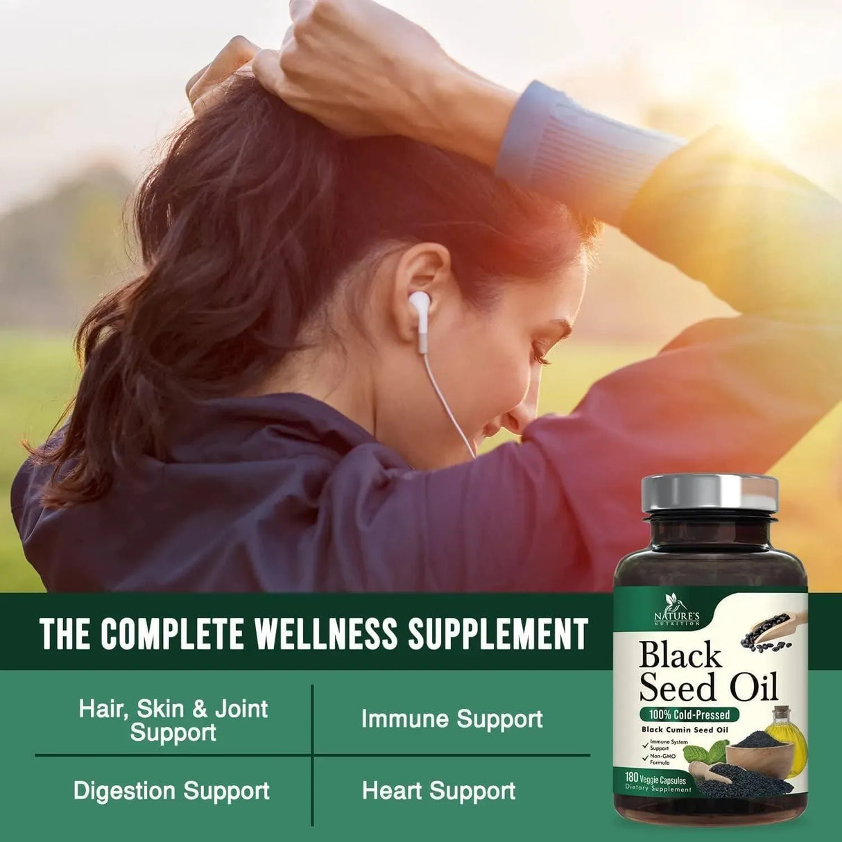 NATURE'S NUTRITION - Nature's Nutrition Premium Black Seed Oil Capsules 1000Mg. 180 Capsulas - The Red Vitamin MX - Suplementos Alimenticios - {{ shop.shopifyCountryName }}