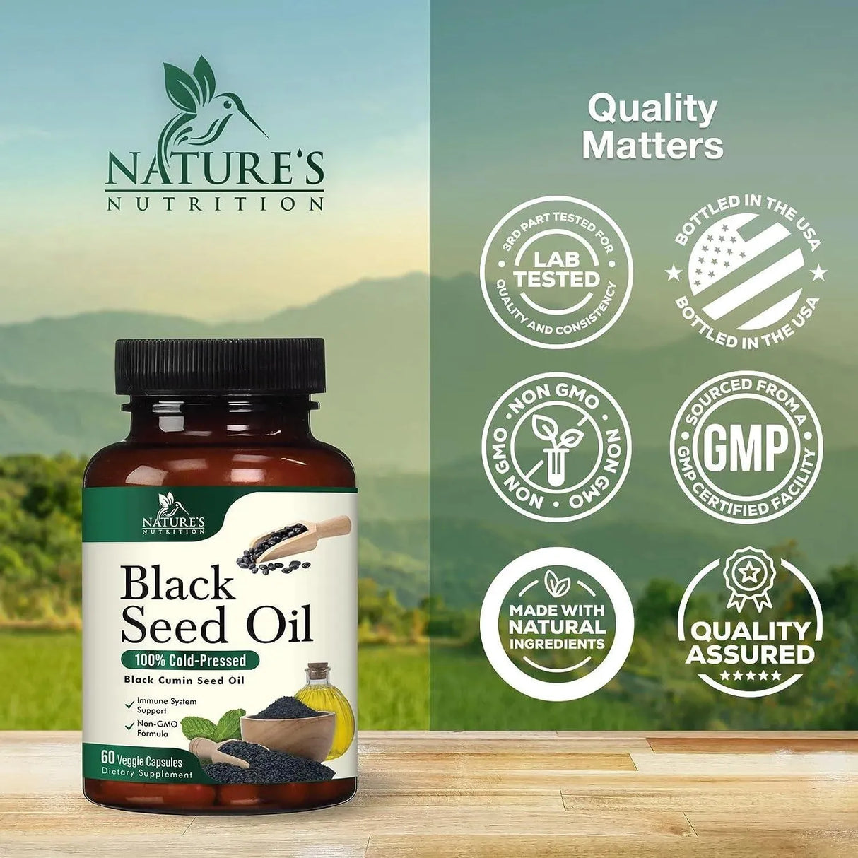 NATURE'S NUTRITION - Nature's Nutrition Premium Black Seed Oil Capsules 1000Mg. 60 Capsulas - The Red Vitamin MX - Suplementos Alimenticios - {{ shop.shopifyCountryName }}